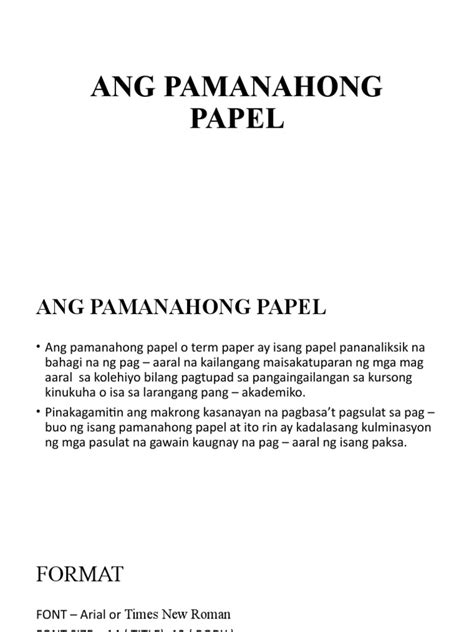 pamanahong papel pdf